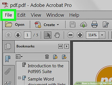کاهش حجم pdf با استفاده از adobe acrobat2